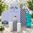 6FT Black and White Checkered Spandex Arch Drop Backdrop Cover ...