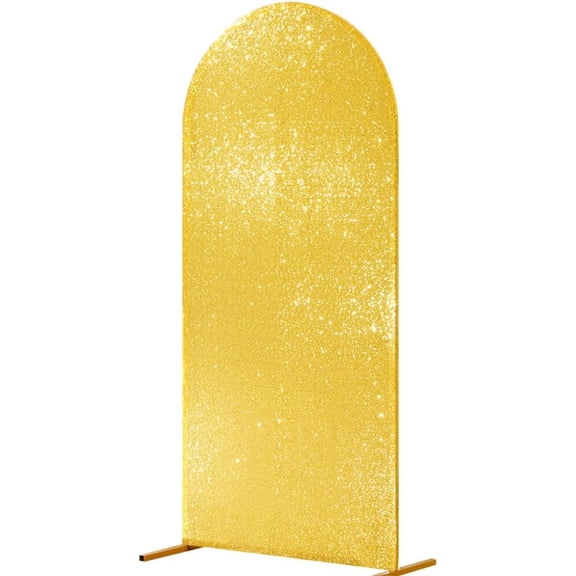 6FT Bling Arch Backdrop Cover,Reusable Spandex Bling Wedding Arch Stand Cover with Zipper, Round Top Fitted Backdrop Cover for Birthday Party Ceremony Baby Shower Banquet Decoration