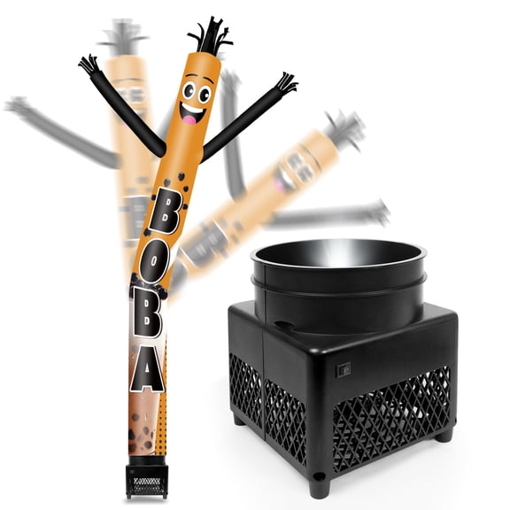 6FT Boba Inflatable Tube Man with Blower (5.5'' Diameter) and Built-in LED - Wacky Waving Dancing Guy for Business Advertising Promotion