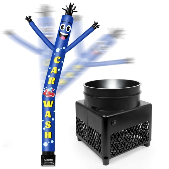 6FT Car Wash Inflatable Tube Man with Blower (5.5'' Diameter) and Built-in LED - Wacky Waving Dancing Guy for Business Advertising Promotion