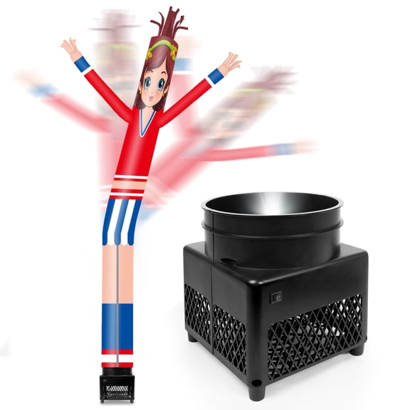 6FT Cheerleader Inflatable Tube Man with Blower (5.5'' Diameter) and Built-in LED - Wacky Waving Dancing Guy for Business Advertising Promotion