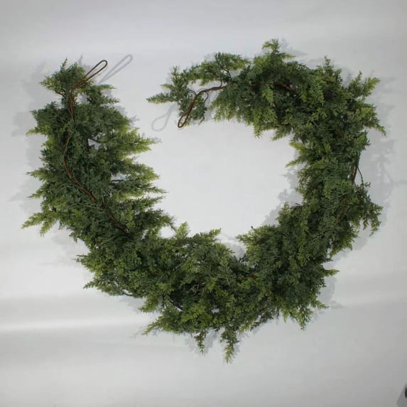 6FT Christmas Cedar Garland with 140 Pine Branches, Christmas Artificial Faux Norfolk Pine Garland Artificial Greenery for Fireplace, Table, Mantle, Wall, Indoor, Outdoor,Home Decorations