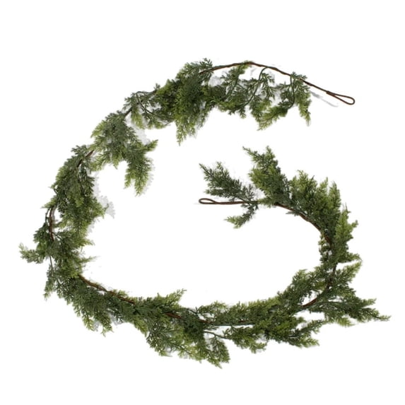 6FT Christmas Cedar Garland with 33 Pine Branches, Christmas Artificial Faux Norfolk Pine Garland Artificial Greenery for Fireplace, Table, Mantle, Wall, Indoor, Outdoor,Home Decorations