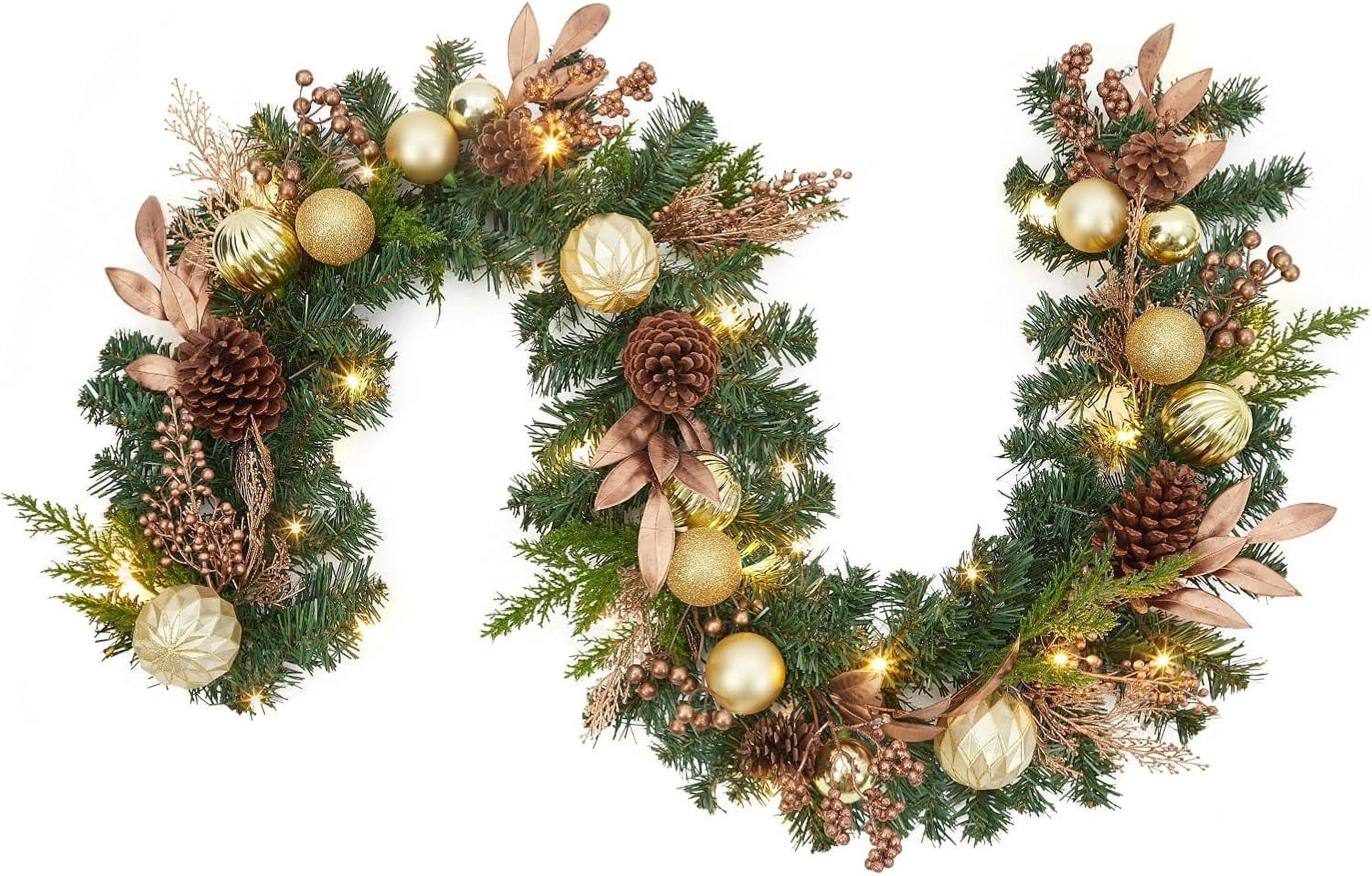 6FT Christmas Garland, PreLit Artificial Christmas Garland with Lights