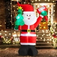 thumbnail image 1 of 6FT Christmas Inflatables Santa Claus with Welcome Sign and Tree, Outdoor Christmas Holiday Decorations Clearance Blow Up Santa with Built-in 4 LED Lights for Home Party Yard Lawn, 1 of 9