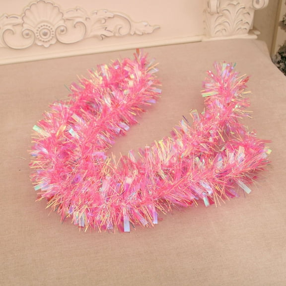 6FT Christmas Tinsel Garland Shiny Metallic Foil Decorations,Winter Metallic Twist Garland for Winter Holidays New Year Weddings Party Home Wall Classroom Hanging Decor