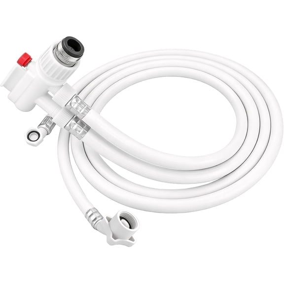 6FT Countertop dishwasher inlet and drain hose kit, compatible with major brands, includes faucet adapter, 1 Year warranty