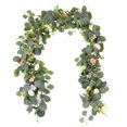thumbnail image 1 of 6FT Eucalyptus Garland with Flowers - Artificial Greenery Garland Hanging Eucalyptus for Wedding Backdrop, Arch, Wall, Table, Party & UV Protected Indoor Outdoor Decor, 1 of 6