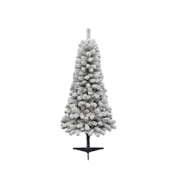 6' Non-Lit Pine Snow-Flocked Green Artificial Christmas Tree with Stand, by Holiday Time