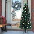 thumbnail image 1 of 6FT Fiber Optic Christmas Tree with 230 Branches and Snowflake LED Lights, Artificial Xmas Tree with Sturdy Metal Stand, Full Xmas Tree for Holiday Decoration, 1 of 9