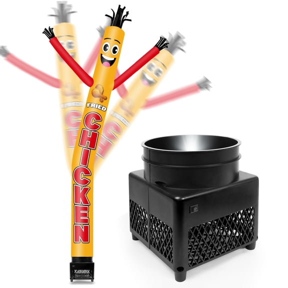 6FT Fired Chicken Inflatable Tube Man with Blower (5.5'' Diameter) and Built-in LED - Wacky Waving Dancing Guy for Business Advertising Promotion