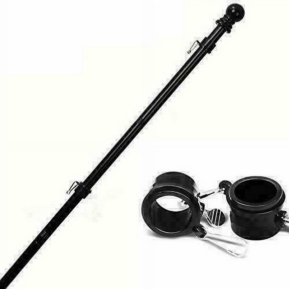 6FT Flag Pole Kit,Stainless Steel Heavy Duty Black  Flagpole