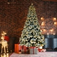 thumbnail image 1 of 6FT Flocked Christmas Tree, Prelit Christmas Tree with 350 LED Lights and 928 Branch Tips, Light Up Christmas Tree Decor for Party Wedding Office Home Bedroom, 1 of 7
