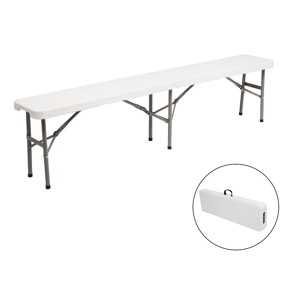 6FT Foldable Outdoor Bench - Heavy Duty 500lb Capacity Picnic Table ...