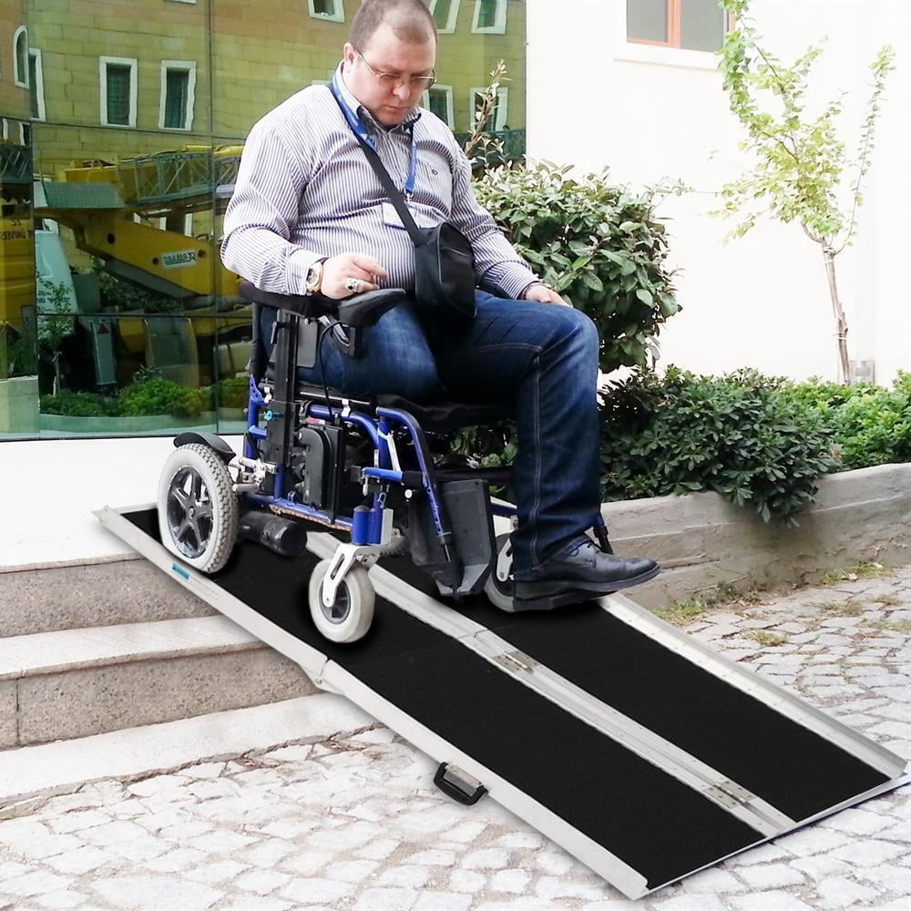 Medical Ramp Portable 6FT Folding Wheelchair Ramp Aluminum Portable Medical Mobility ...