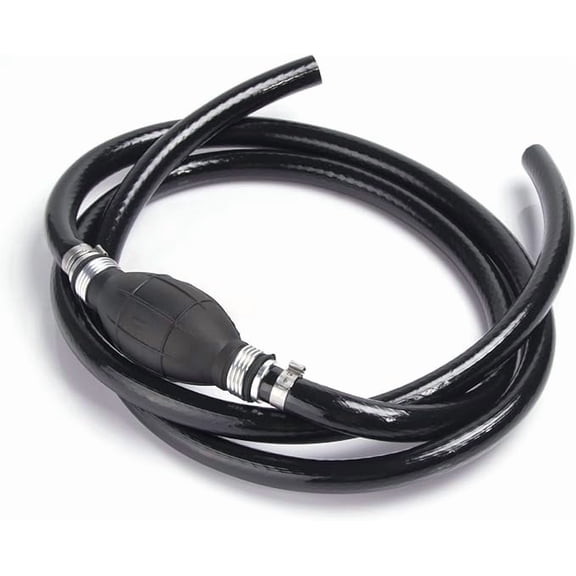 6FT Fuel Line Assembly 3/8" Inner Dia 5/8" Outer Dia Hose Line Marine Outboard Boat Motor RVs Fuel Assembly with Primer Bulb Steel Hose Clamps
