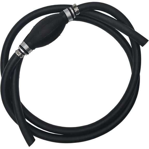 6FT Fuel Line Assembly 3/8" Inner Dia 5/8" Outer Dia Hose Line Marine Outboard Boat Motor RVs Fuel Assembly with Primer Bulb Steel Hose Clamps