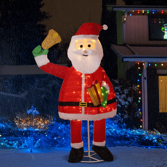 6FT Giant Lighted Snowman Decoration - 200 Warm White LEDs, Holds Golden Bell & Gift Box, Weather-Resistant for Indoor/Outdoor