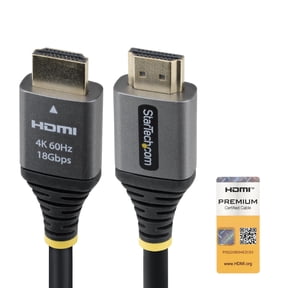 StarTech 6ft [1.8m] Premium Certified High Speed HDMI Cable, 4K 60Hz/1440p 144Hz, High-Flex HDMI 2.0 Cable with HDR10/ARC, 18Gbps (hdmmv6f)