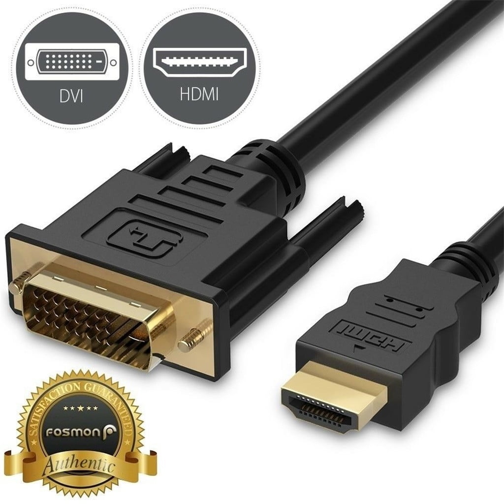Lmniu 6FT HDMI to DVI D 24+1 Male Gold Adapter Cable HDTV LED LCD Cord ...