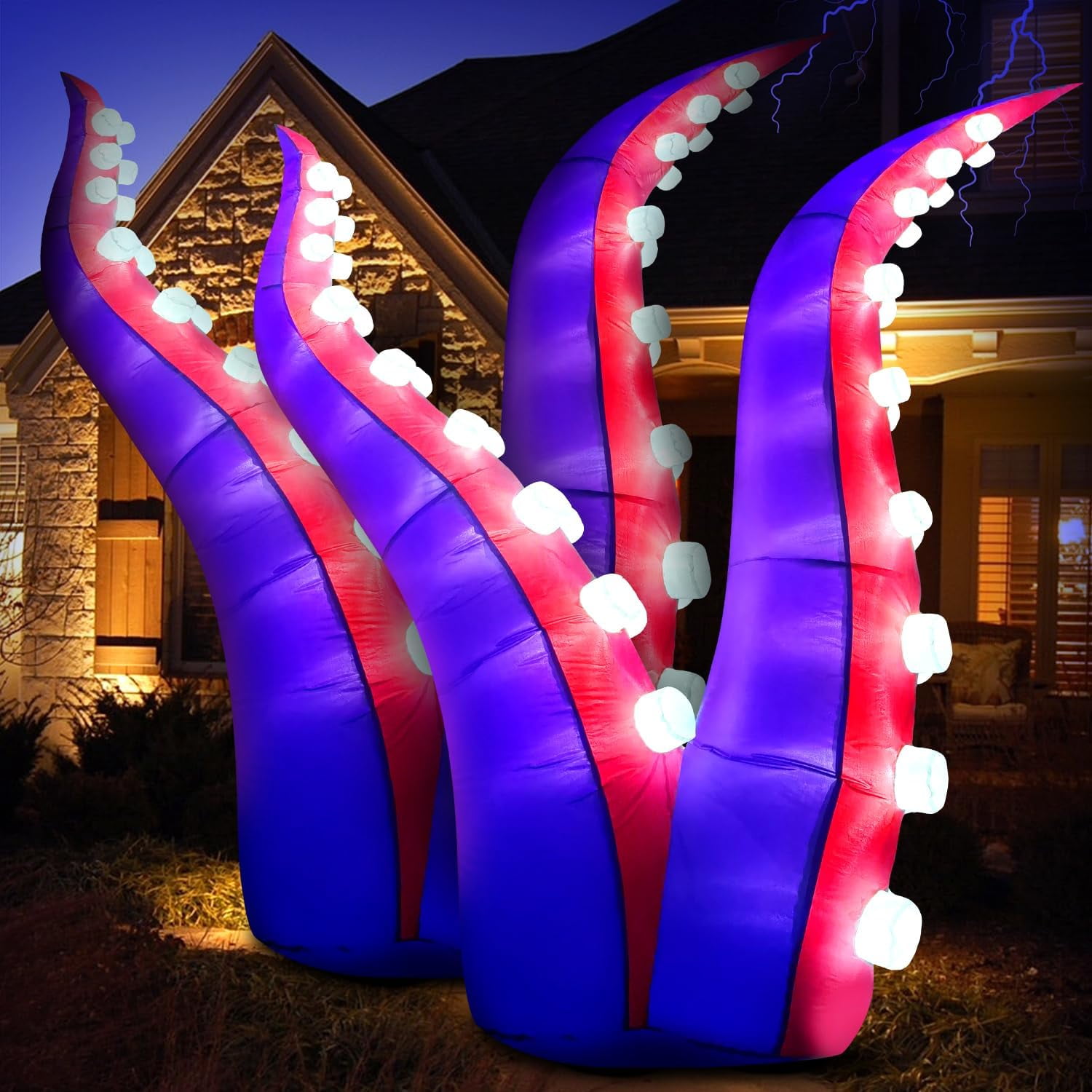 DeeKom [set of 2] Halloween Inflatable Decorations Outdoor 6' Octopus Tentacles Blow up Decor