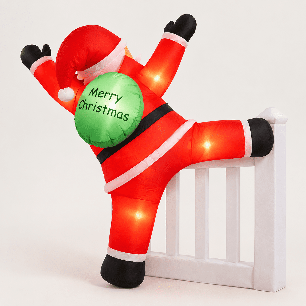 6FT Hanging Santa Inflatable with LED Lights Outdoor Holiday Yard ...