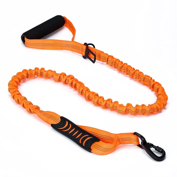 6FT Highly Reflective Heavy Duty Elastic Bungee Medium and Large Dog Leash Shock Absorbing with Comfortable Padded Handle and Traffic Handle Suitable for Training