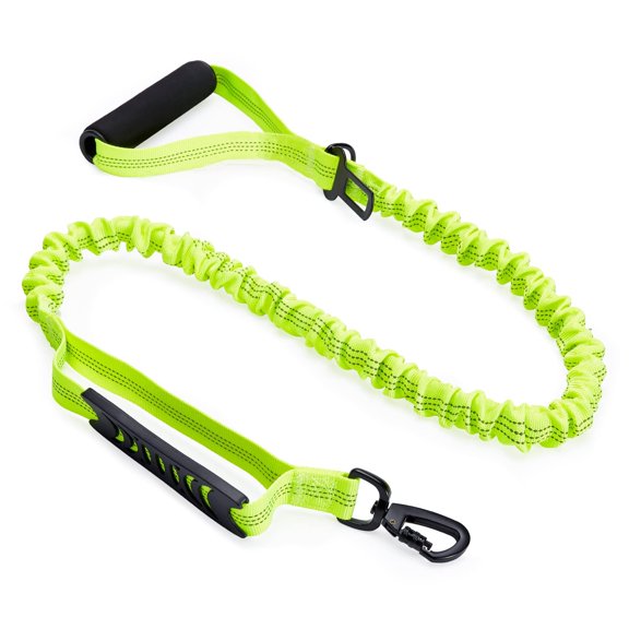 6FT Highly Reflective Heavy Duty Elastic Bungee Medium and Large Dog Leash Shock Absorbing with Comfortable Padded Handle and Traffic Handle Suitable for Training