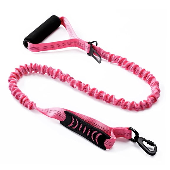 6FT Highly Reflective Heavy Duty Elastic Bungee Medium and Large Dog Leash Shock Absorbing with Comfortable Padded Handle and Traffic Handle Suitable for Training