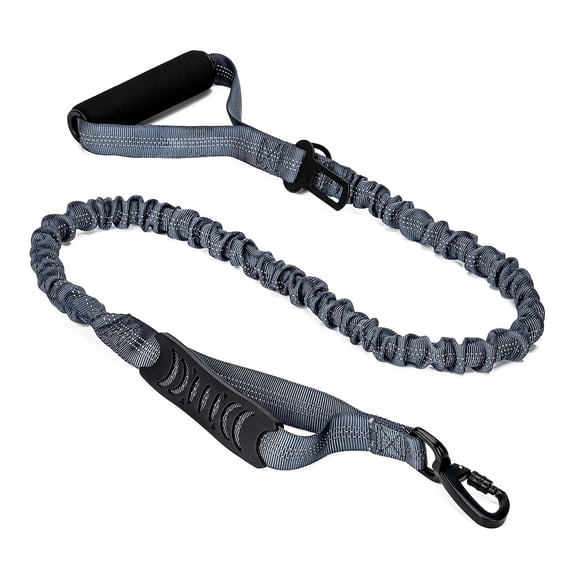 6FT Highly Reflective Heavy Duty Elastic Bungee Medium and Large Dog Leash Shock Absorbing with Comfortable Padded Handle and Traffic Handle Suitable for Training