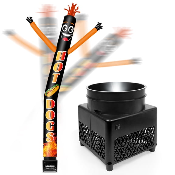 6FT Hot Dogs Inflatable Tube Man with Blower (5.5'' Diameter) and Built-in LED - Wacky Waving Dancing Guy for Business Advertising Promotion