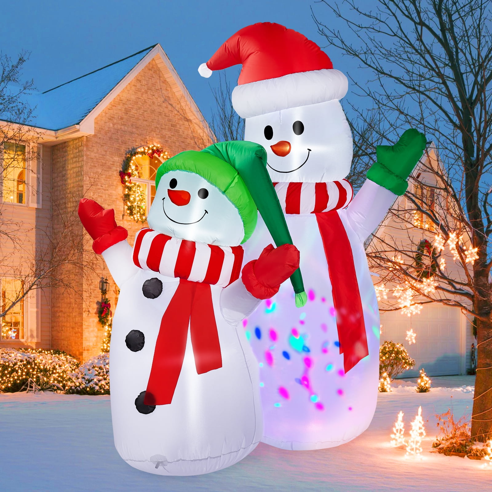6FT Inflatable Christmas Decorations Inflatable Snowman with Builtin