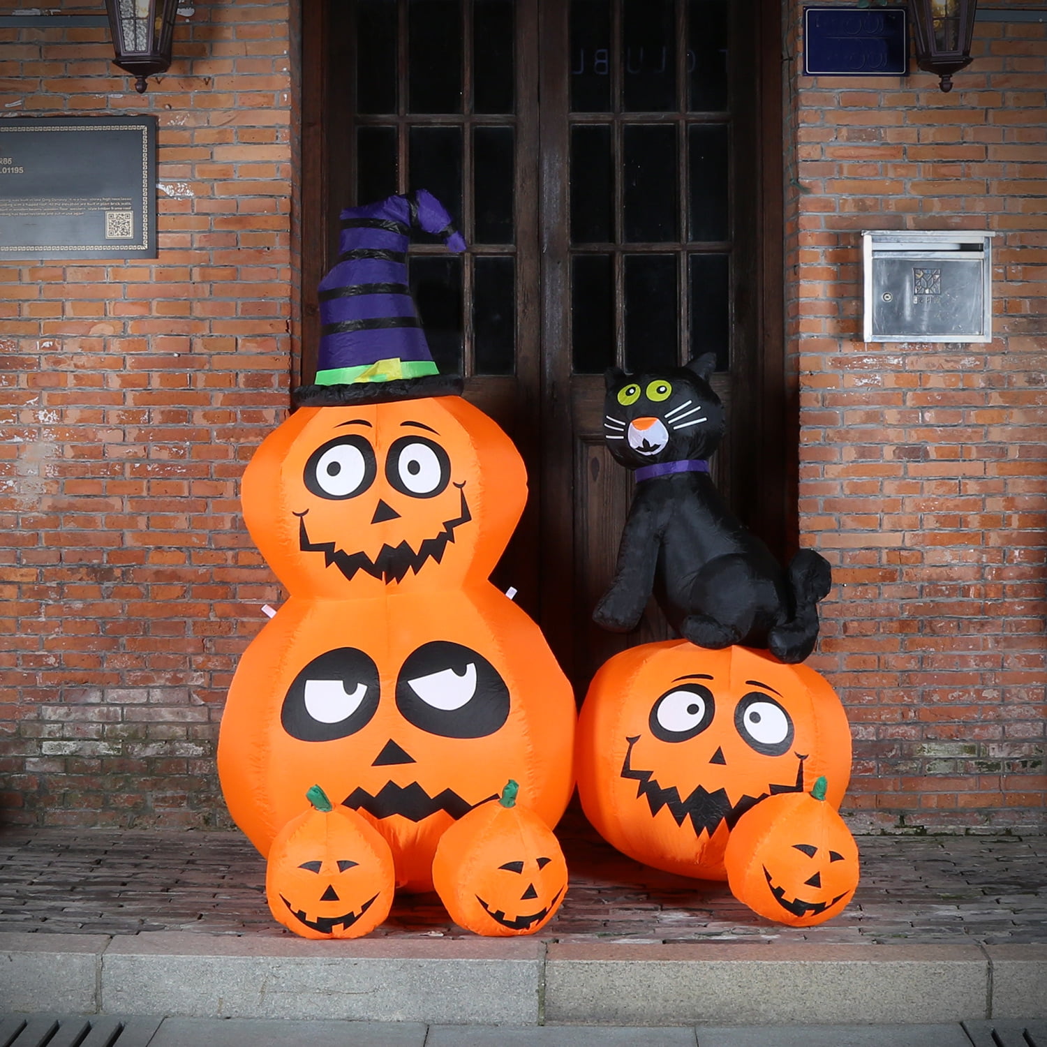 6FT Inflatables Decorations Spooky Ghost Pumpkin Lighted and Witch's