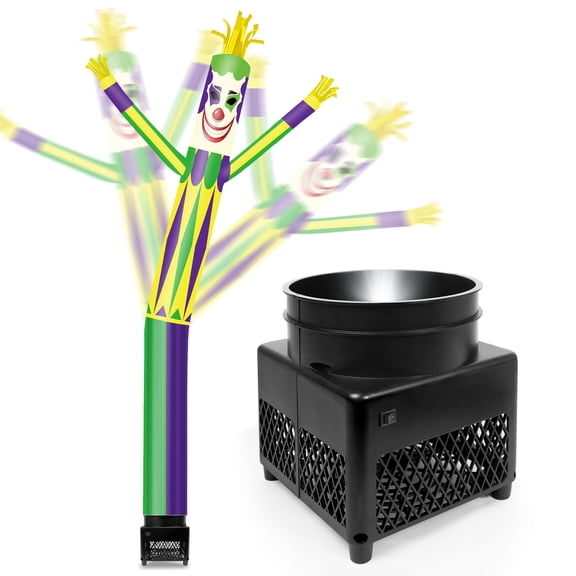 6FT Jester Inflatable Tube Man with Blower (5.5'' Diameter) and Built-in LED - Wacky Waving Dancing Guy for Business Advertising Promotion