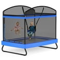 thumbnail image 1 of IJIL 6FT Kids Trampoline Outdoor with Swing,Rectangle Indoor Trampoline for Kids Toddlers Baby Outdoor Games,Blue, 1 of 7