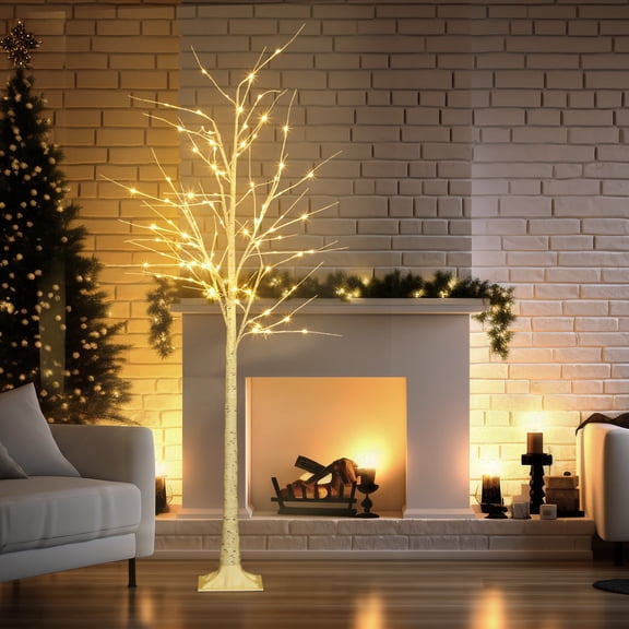 6FT LED Birch Tree Fairy Light Indoor Outdoor Christmas Holiday Decoration
