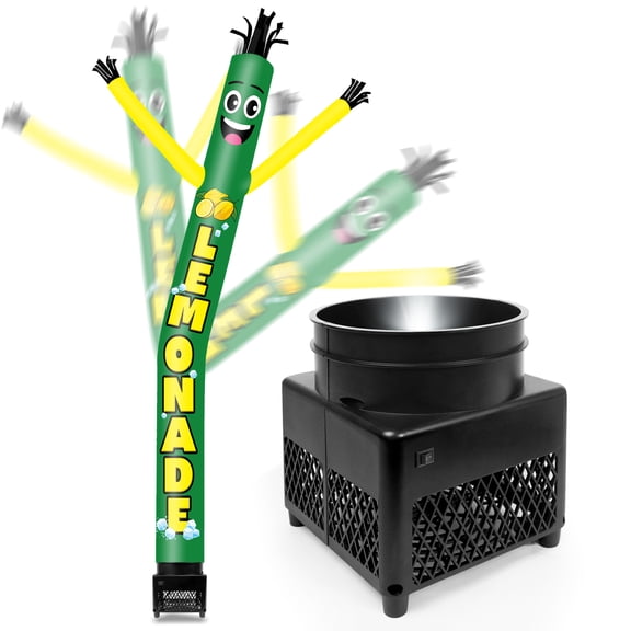 6FT Lemonade Inflatable Tube Man with Blower (5.5'' Diameter) and Built-in LED - Wacky Waving Dancing Guy for Business Advertising Promotion