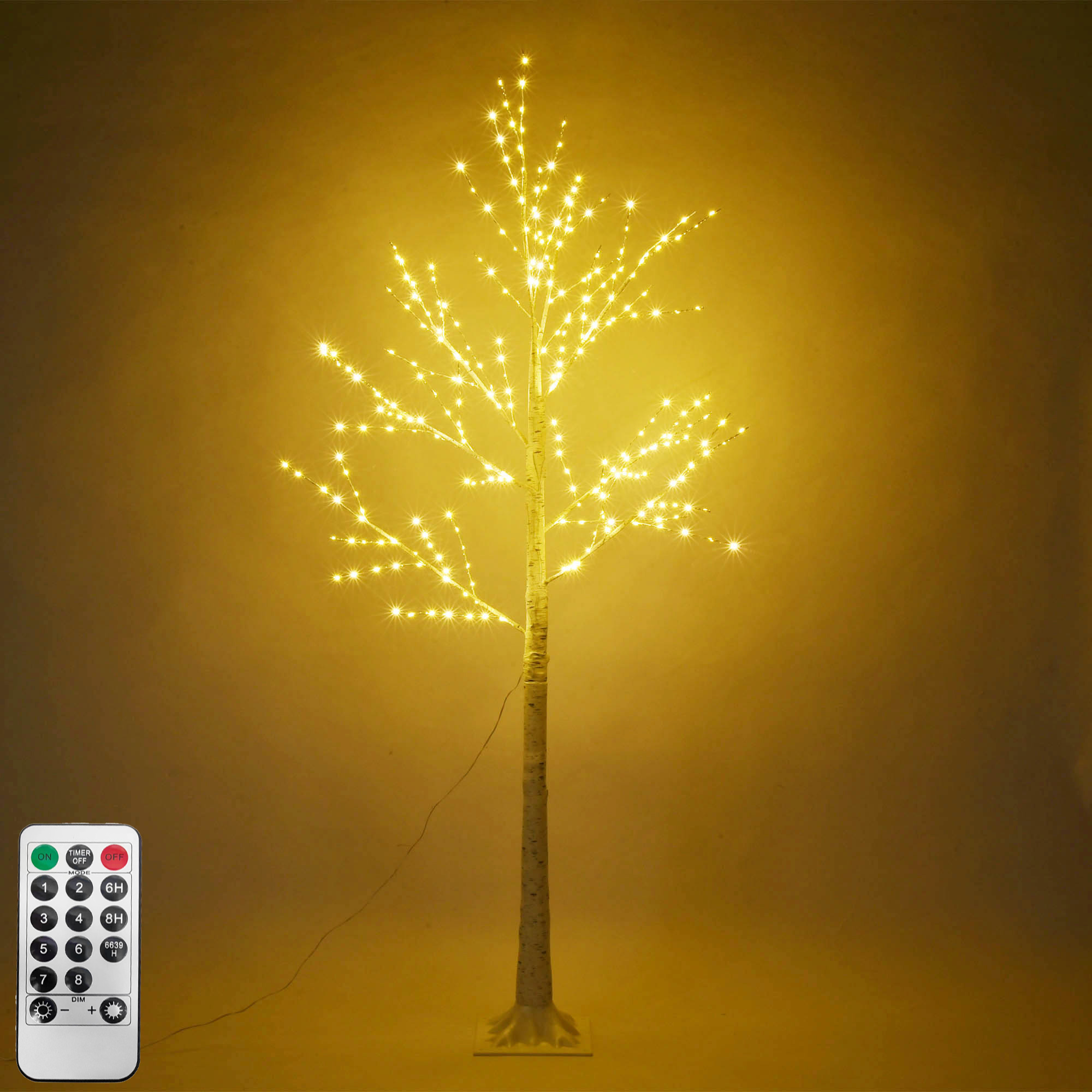 6FT Lighted Christmas Tree W/ Warm Lights, Prelit LED Snowflake Tree