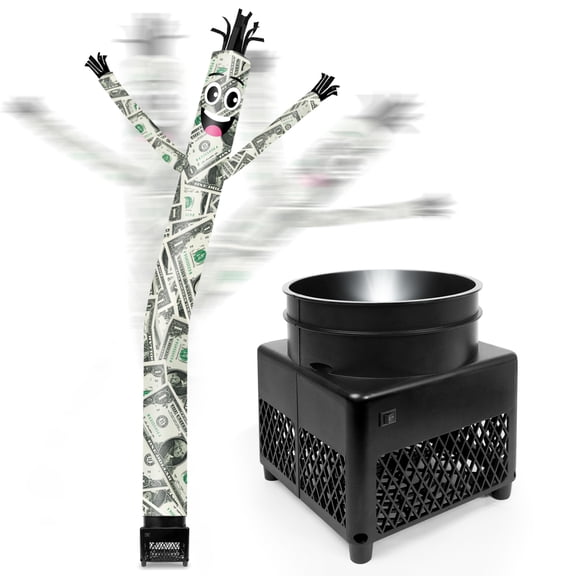 6FT Money Inflatable Tube Man with Blower (5.5'' Diameter) and Built-in LED - Wacky Waving Dancing Guy for Business Advertising Promotion