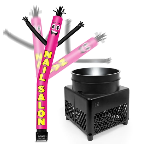 6FT Nail Salon Inflatable Tube Man with Blower (5.5'' Diameter) and Built-in LED - Wacky Waving Dancing Guy for Business Advertising Promotion