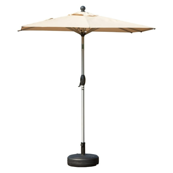 6FT Outdoor Patio Umbrella, Rectangle Market Umbrella with Push Button Tilt and Crank, Table Umbrella 8 Sturdy Ribs UV Protection for Deck, Backyard, Pool, Beige