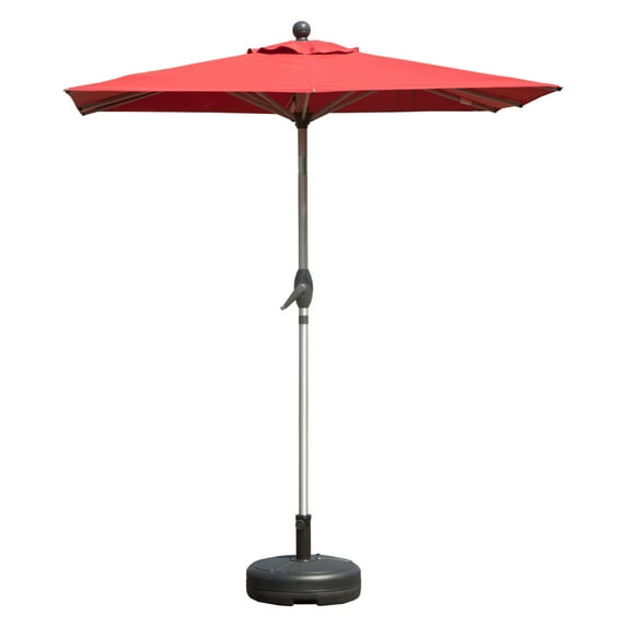 6FT Outdoor Patio Umbrella with Push Button Tilt & Smooth Crank Lift, 8-Sturdy Aluminum Ribs, UV-Protective Canopy for Deck, Backyard, Pool Shade - Brick Red