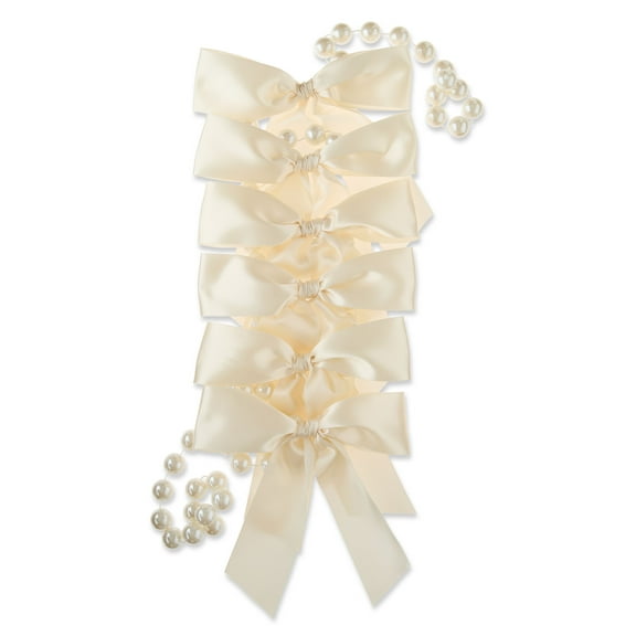 Pearls and Bows Beaded Garland, Cream, 6', Easter by Way To Celebrate