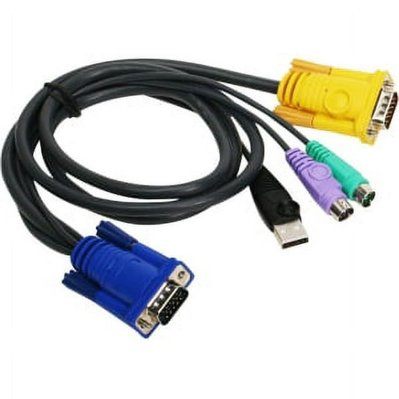 6FT PS/2 USB KVM CABLE CUSTOM-MADE CABLE F/ HIGHEST SIGNAL