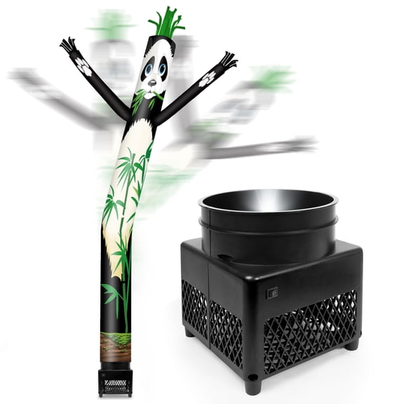 6FT Panda & Bamboo Inflatable Tube Man with Blower (5.5'' Diameter) and Built-in LED - Wacky Waving Dancing Guy for Business Advertising Promotion