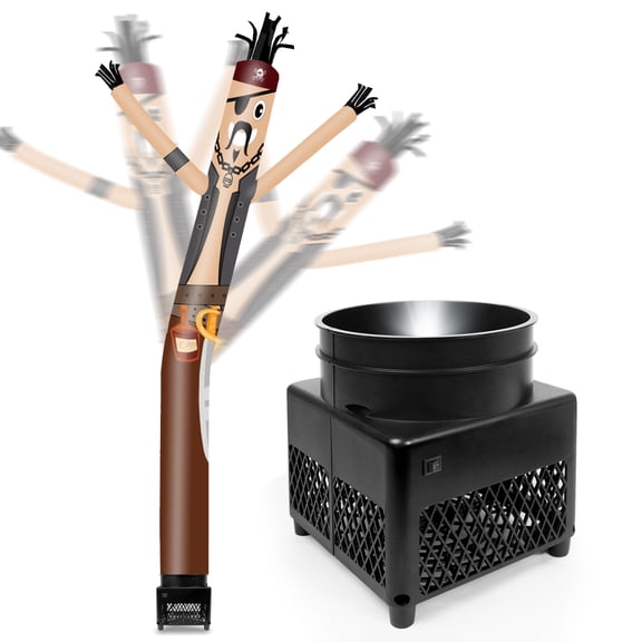 6FT Pirate Inflatable Tube Man with Blower (5.5'' Diameter) and Built-in LED - Wacky Waving Dancing Guy for Business Advertising Promotion