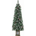 thumbnail image 1 of 6FT Potted Christmas Tree with 140 Warm LED Lights - Artificial Outdoor Festive Decorations with Ninja Light Box and Chalk Tree Body, 1 of 7