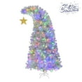 thumbnail image 1 of 6FT Pre-Lit Bent-Top Christmas Tree in Whimsical Hat Design, with 900 PET Branch Tips, 300 LED Lights, Easy Assembly Holiday Xmas Tree for Home Decor, Silver, 1 of 8
