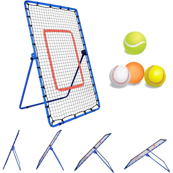 6FT Professional Baseball Softball Rebounder Net Pitchback Rebound Net Cricket Rounder Net with Adjustable Angle - Pitcher Throwing Pitching Catching Practice Trainer- for Kids and Adults