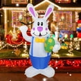 thumbnail image 1 of 6FT Rabbit Air Mold, Outdoor Easter Decoration Rabbit Carrot, Cartoon Inflatable Rabbit Party Air Mold, Easter Inflatable Rabbit, Led Light Festival Venue Arrangement Mall Air Mold Decoration, 1 of 5